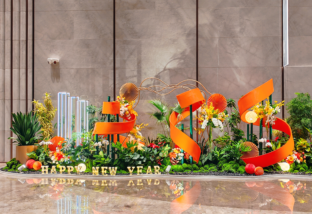 国际航运大厦元旦植物造景