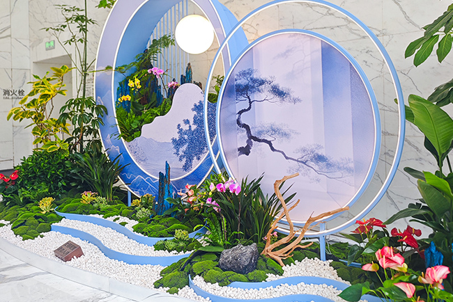 立白大厦2026中秋绿植造景