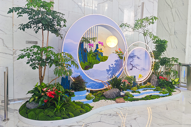 立白大厦2026中秋绿植造景